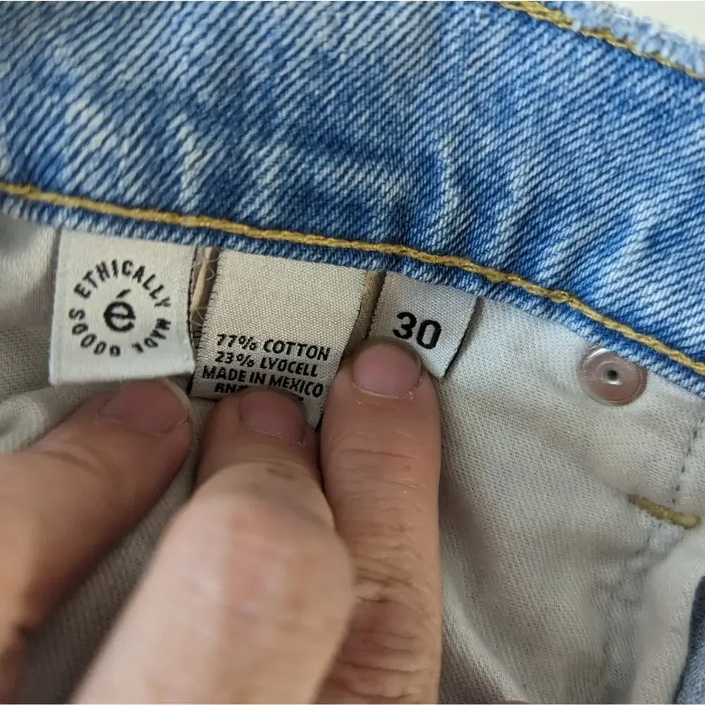 Etica Sydney Raw Hem Denim Shorts | Size 30